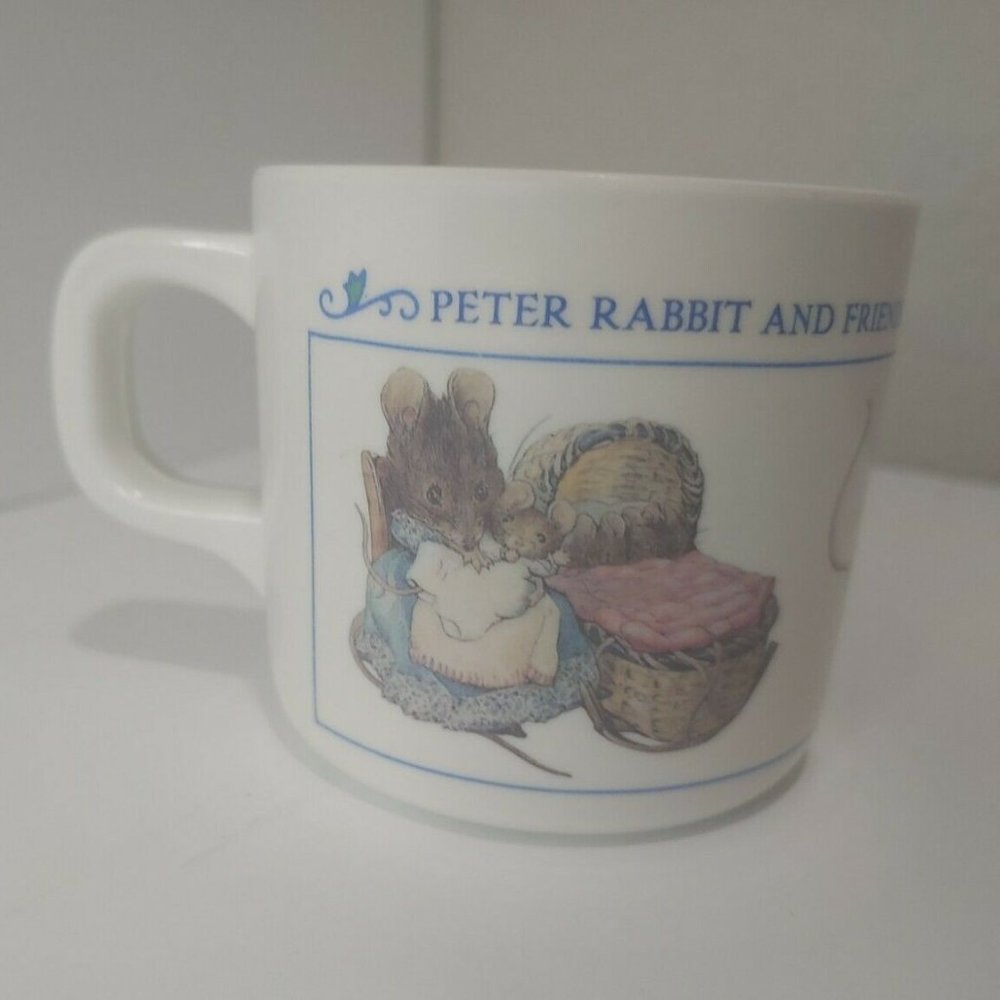 Vintage Beatrix Potter Peter Rabbit and Friends Child's Mug Cup Eden F. Warne 3"